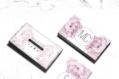 商业卡片模板 Floral business card template