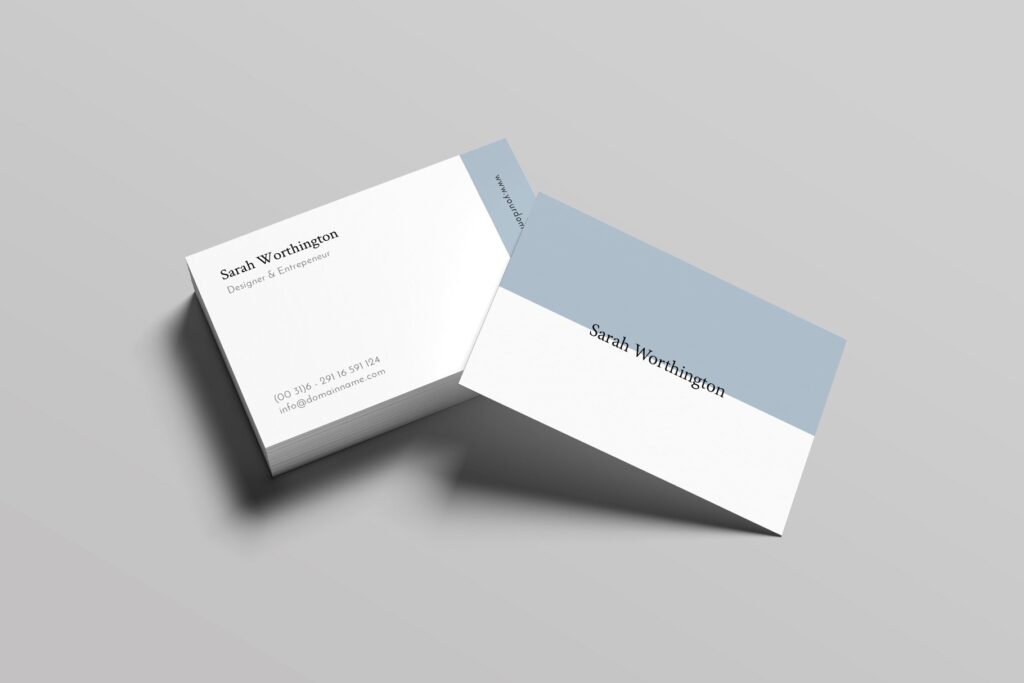 简单的Worthington名片模板 Worthington Business Card Template