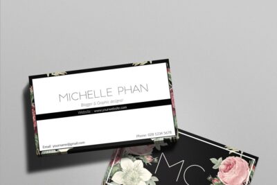 花卉名片模板 Floral business card template