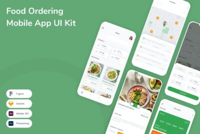 食品订购移动应用APP UI KIT (FIG,PSD,SKETCH,XD)