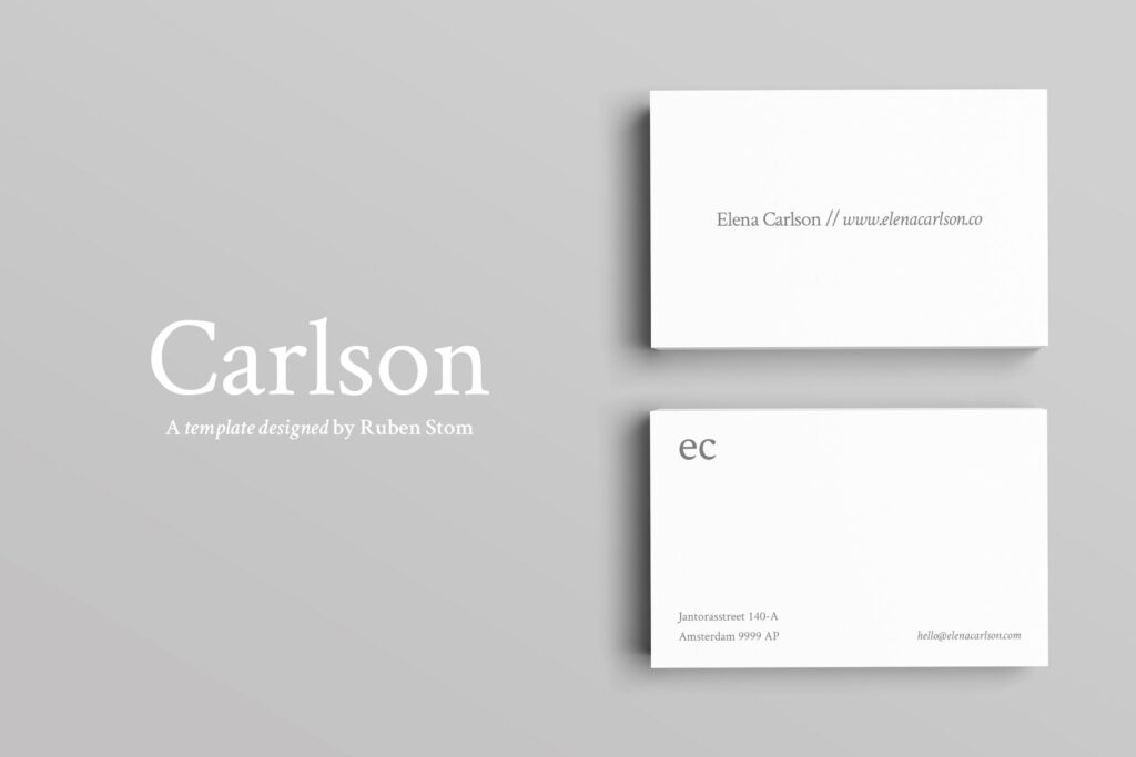 极简主义商业名片模板 Carlson Business Card Template