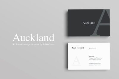 高端极简主义商业名片模板 Auckland Business Card Template