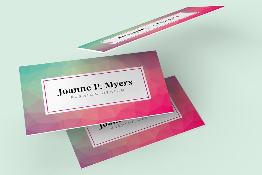 时尚商业名片模板 Business Card Template – POLYGON 01