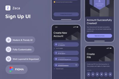 注册 App UI 深色模式APP UI KIT (FIG)