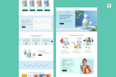 维生素和补品保健品产品网站UI模版 (FIG)