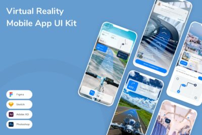 虚拟现实移动应用APP UI KIT (SKETCH,FIG,XD,PSD)