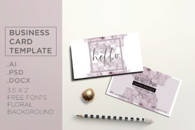 花卉设计名片模板 Floral business card template