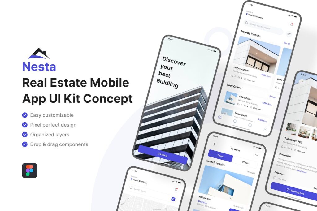 房地产移动应用APP UI KIT (FIG)