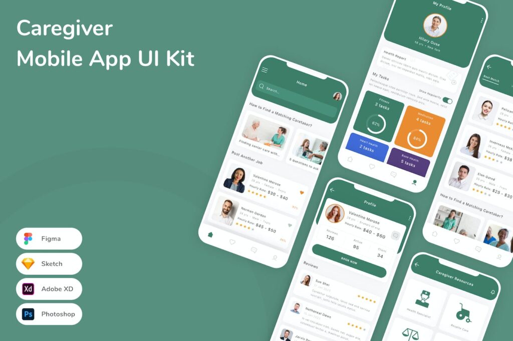 医务人员移动应用APP UI KIT (SKETCH,FIG,XD,PSD)