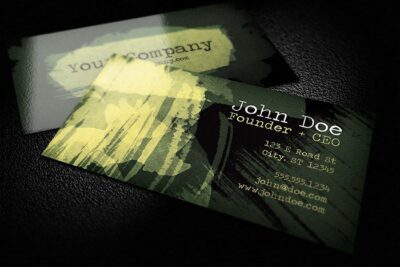 深色水彩商业名片 Dark Watercolor Business Card