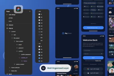 播放流-游戏流APP UI KIT (FIG)