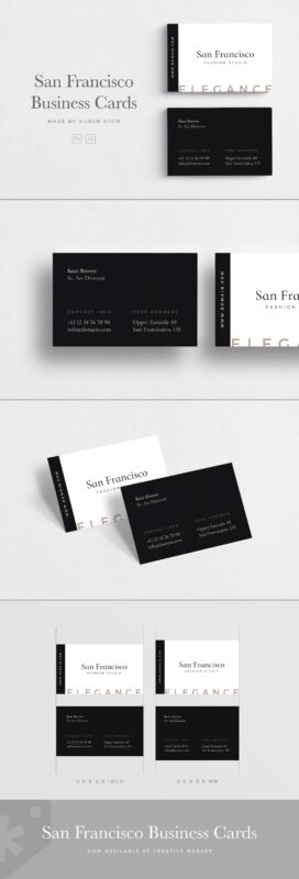 高端简约商业名片模板 San Francisco Business Cards