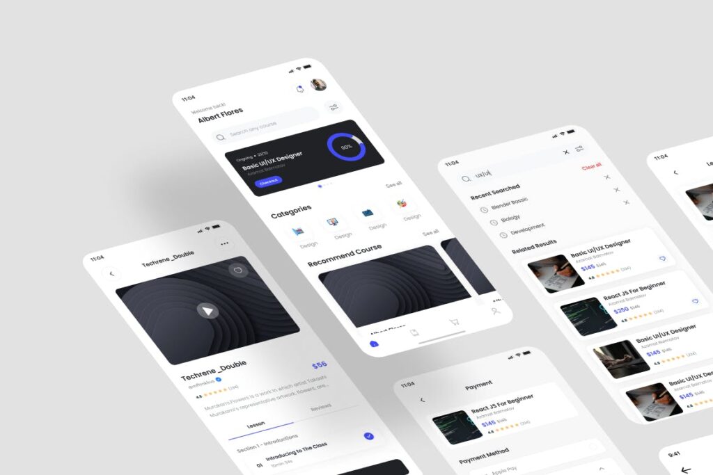 在线课程应用App UI Kit (FIG)