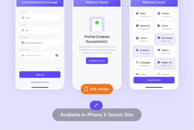 在线课程注册应用APP UI KIT (FIG)