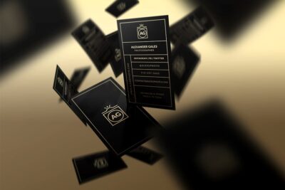 高端商业名片模板 Gold – Business Card 100