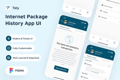互联网套餐历史应用App UI Kit (FIG)