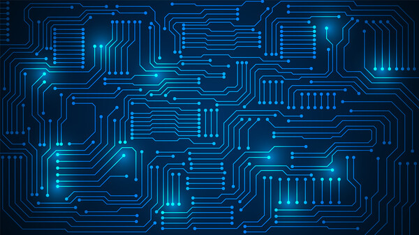 蓝色科技电路板线路图科技感线条数字芯片图案矢量AI设计素材模板(115) .eps素材下载