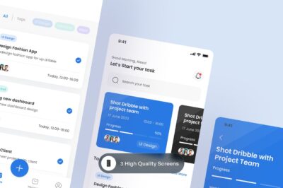 任务管理 – 任务详细信息页面App UI Kit (FIG)