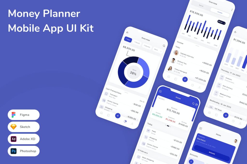 理财规划师移动应用 App UI Kit