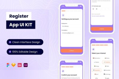 注册移动应用APP UI KIT (FIG,SKETCH,XD)