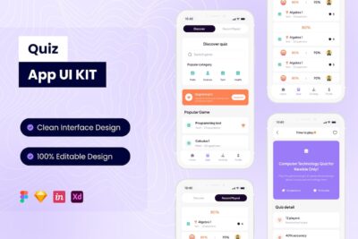 测验移动应用APP UI KIT (FIG,SKETCH,XD)