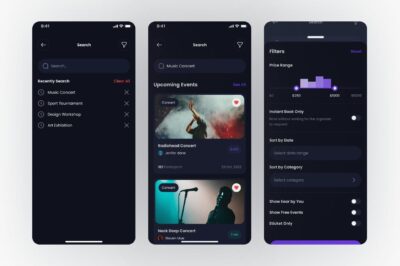 搜索资讯暗模式 App UI Kit