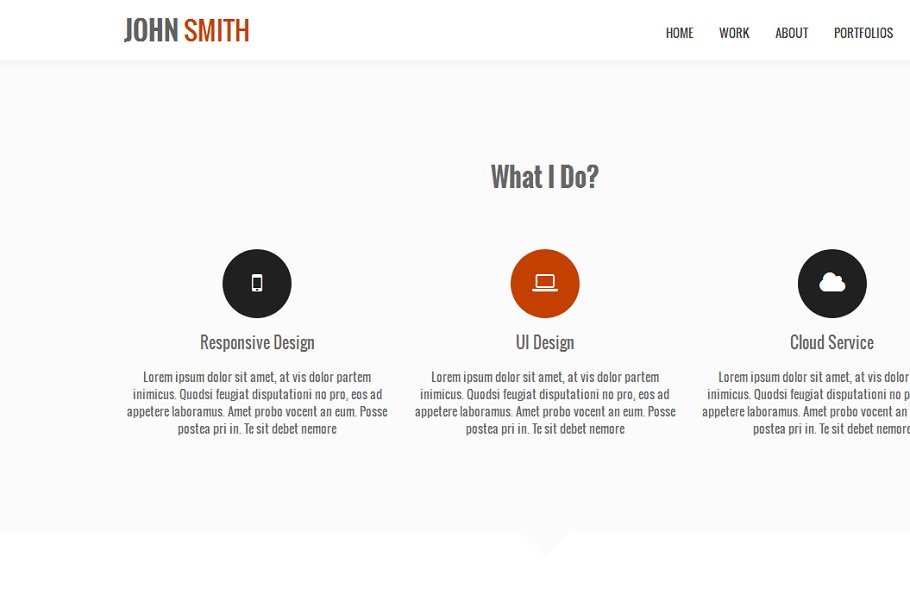 一页网站模板 JOHN SMITH – One Page Portfolio