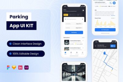 停车场 APP UI KIT (FIG,SKETCH,XD)