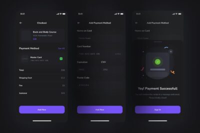 付款方式黑暗模式版本 APP UI KIT (FIG)