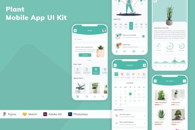 绿植花卉护理管理应用APP UI KIT (SKETCH,FIG,XD,PSD)