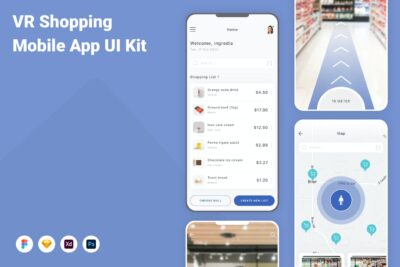 VR购物手机应用APP UI KIT (FIG,PSD,SKETCH,XD)