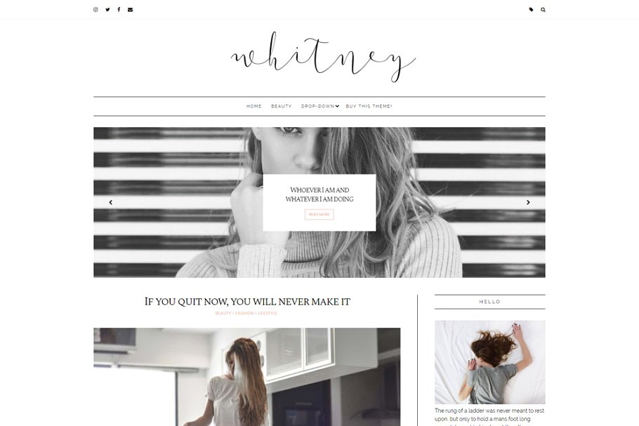 极简主义皮肤博客模板 Minimal Blogger Template – Whitney