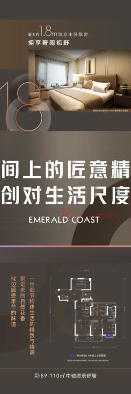 房地产三宫格价值点购房户型朋友圈热销宣传系列海报psd设计素材(7)