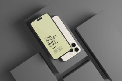 iPhone 桌面展示手机样机 (PSD)