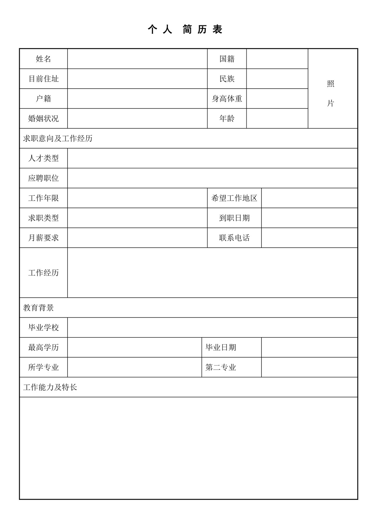 个人求职简历(155).doc下载