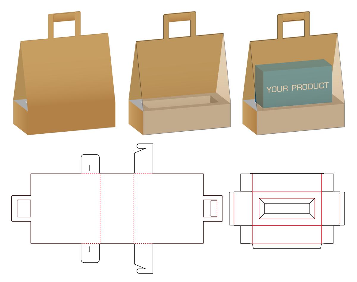 异形产品食品包装礼盒纸箱纸袋刀模结构展开图(纸箱甜品产品包装)(2).eps