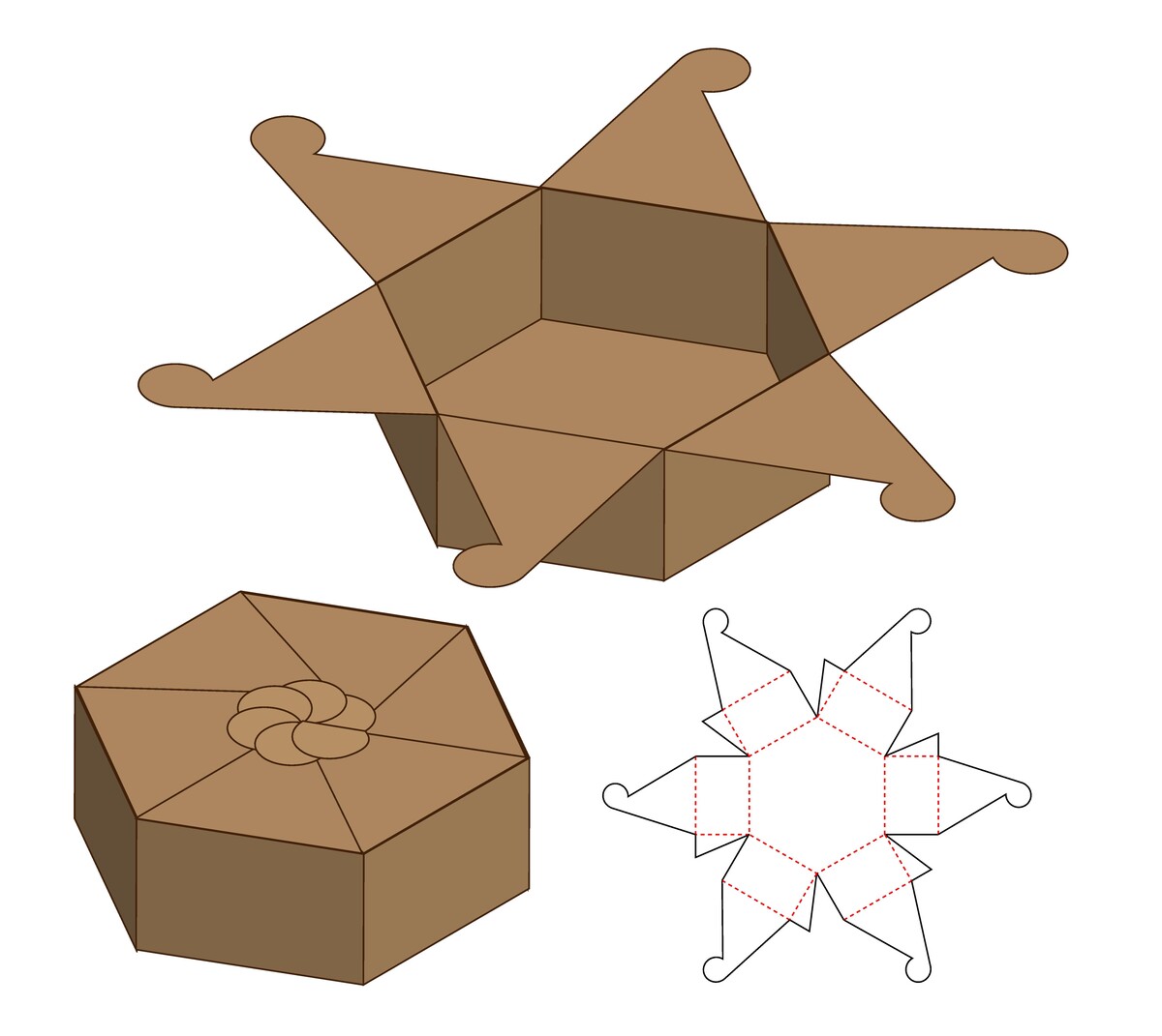 3D展示纸盒模板包装盒子纸箱刀模(5).eps