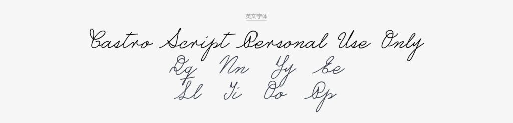 Castro Script PERSONAL USE ONLY.ttf字体