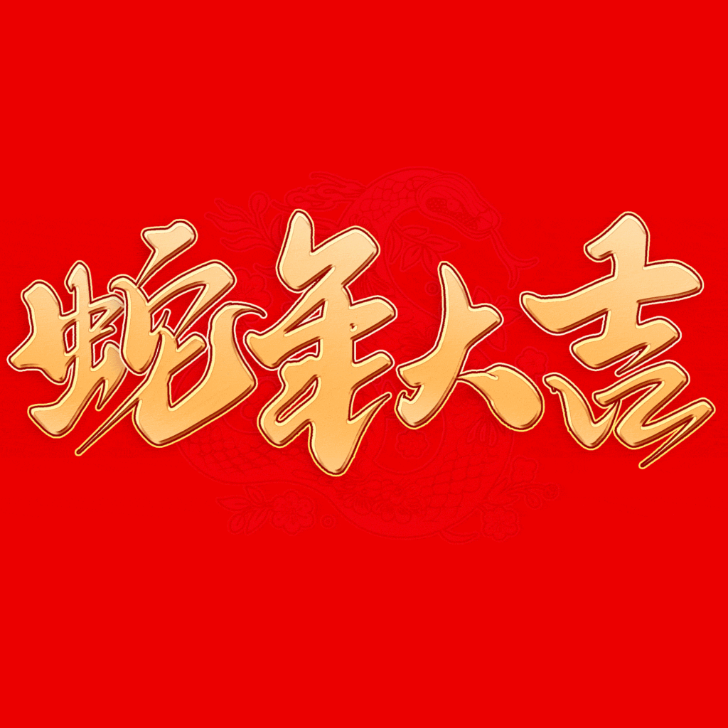 2025蛇年大吉新年春节毛笔书法手写艺术字logo排版(31).psd