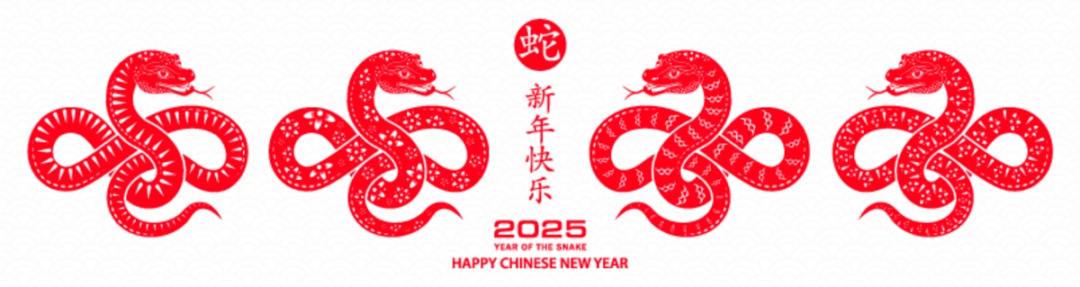 2025蛇年新年元旦春节大图背景艺术字插画模板AI矢量设计素材(22)