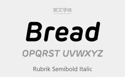 Rubrik SemiBold Italic .otf (漂亮圆体Rubrik英文字体)