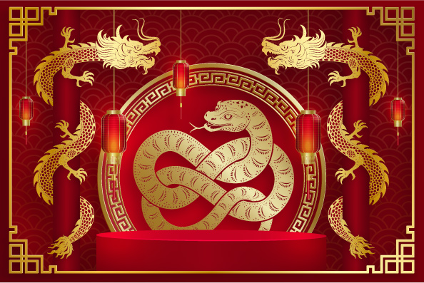 2025蛇年插画背景海报大图模板AI矢量设计素材(119)