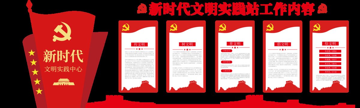 红色大气新时代文明实践社区党建党政党课文化墙党建文化墙.AI.ai,jpg