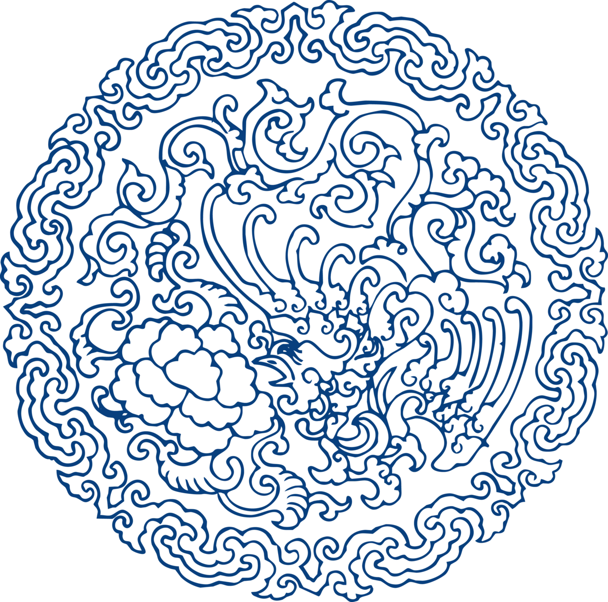 中国风传统青花瓷纹样花(88).png图片