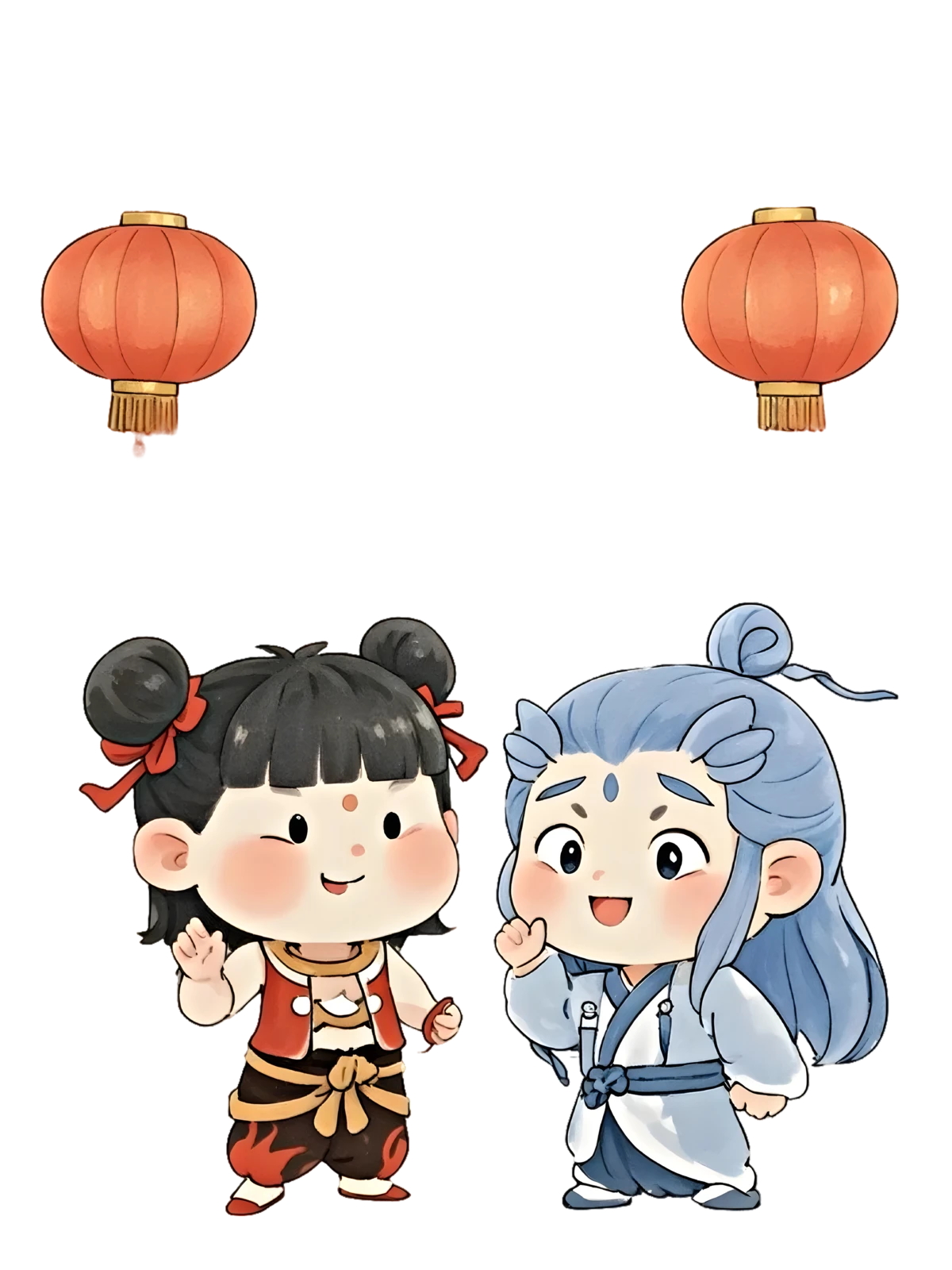 解锁哪吒魔童降世周边商机，指环扣热转印高清 png 素材(297)