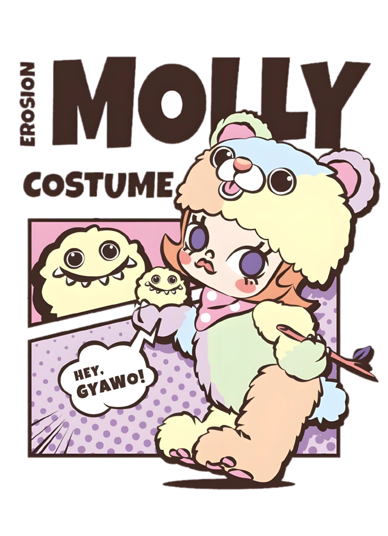 泡泡玛特潮玩集合：Labubu、拉布布、Molly茉莉公主透明PNG免抠资源(3)