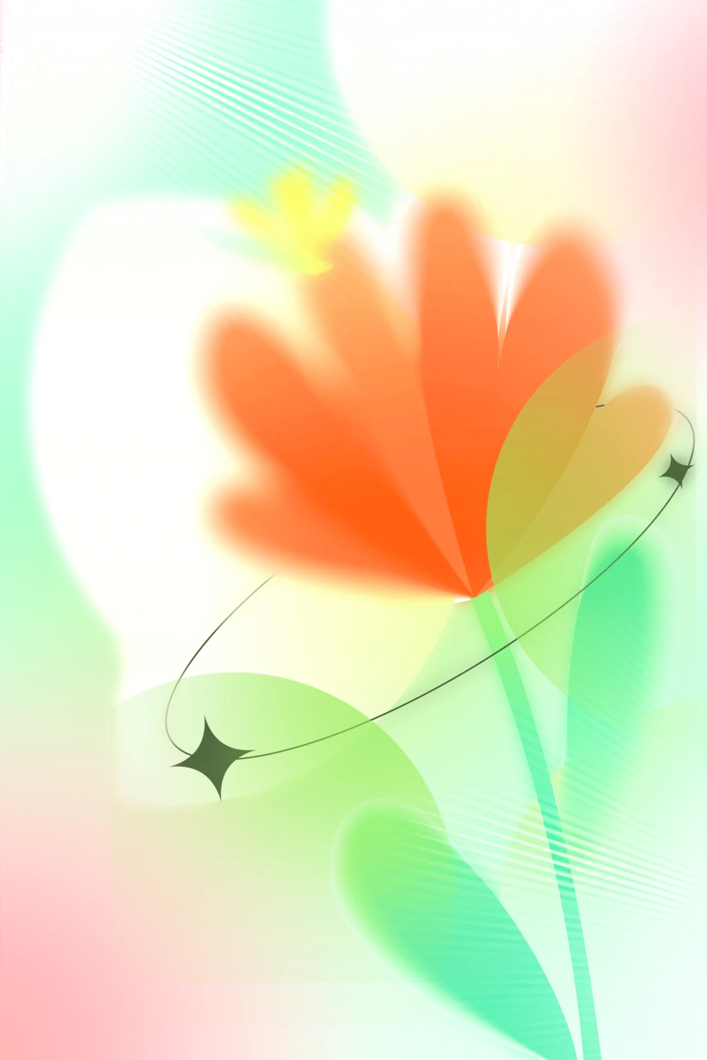 柔光渲染唯美花艺插画背景PSD素材下载(28)