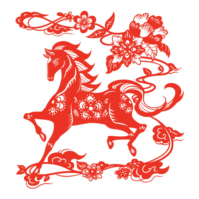 2026新年马年窗花剪纸元素模板PSD设计素材(36)