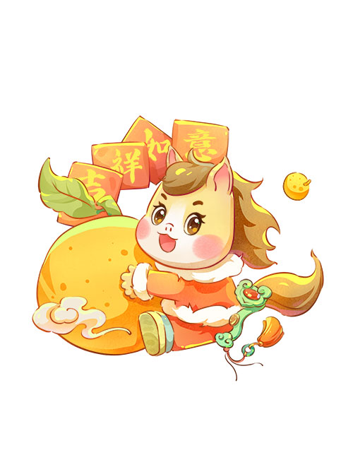 马年新春创意图形与IP形象素材包(60).psd