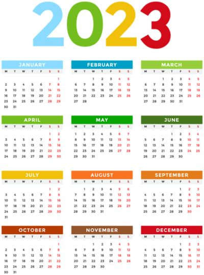 免费日历2023透明元素图 日历2023PNG图片